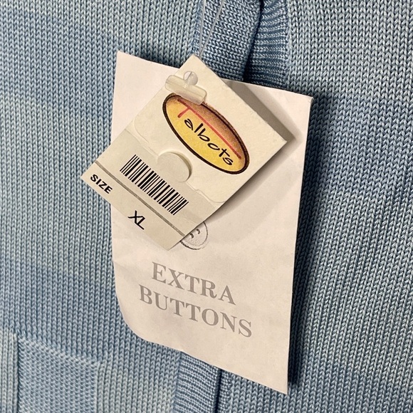 Vintage Talbots Sweater Tank Cardigan Set Women’s XL Light Blue 100% Silk - Picture 6 of 10